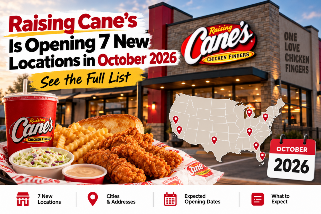 Raising Cane’s Seven New Locations